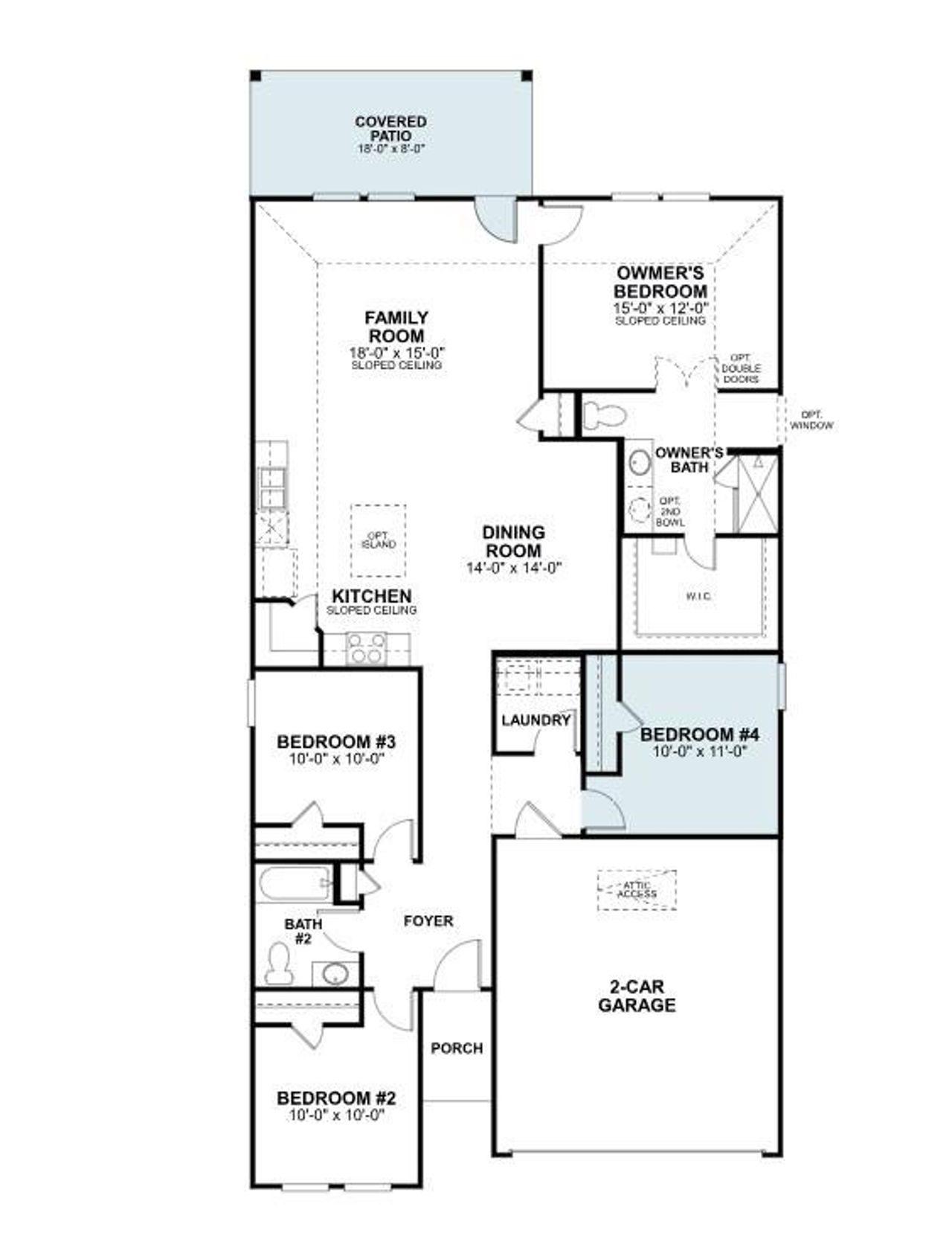 2D floor plan layout of this home in Marble Creek Crossing, Austin, TX (Image 2).