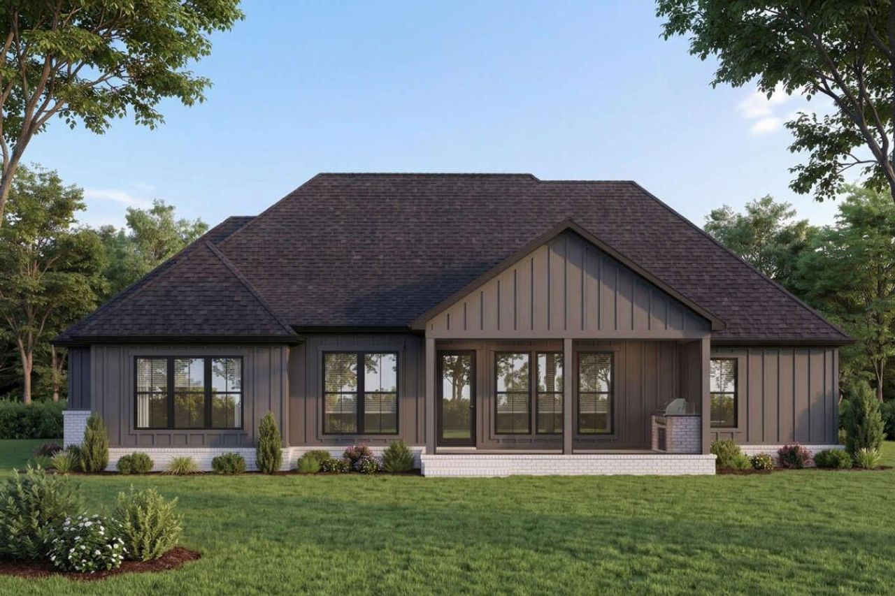 Front exterior of a new home in , Madisonville, TX, highlighting curb appeal (Image 2). Front exterior of a new home in , Madisonville, TX, highlighting curb appeal (Image 2).