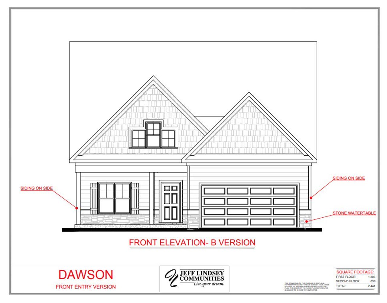 Image 2 representing the Dawson B by Jeff Lindsey Communities in Leverett Park, Newnan, GA.