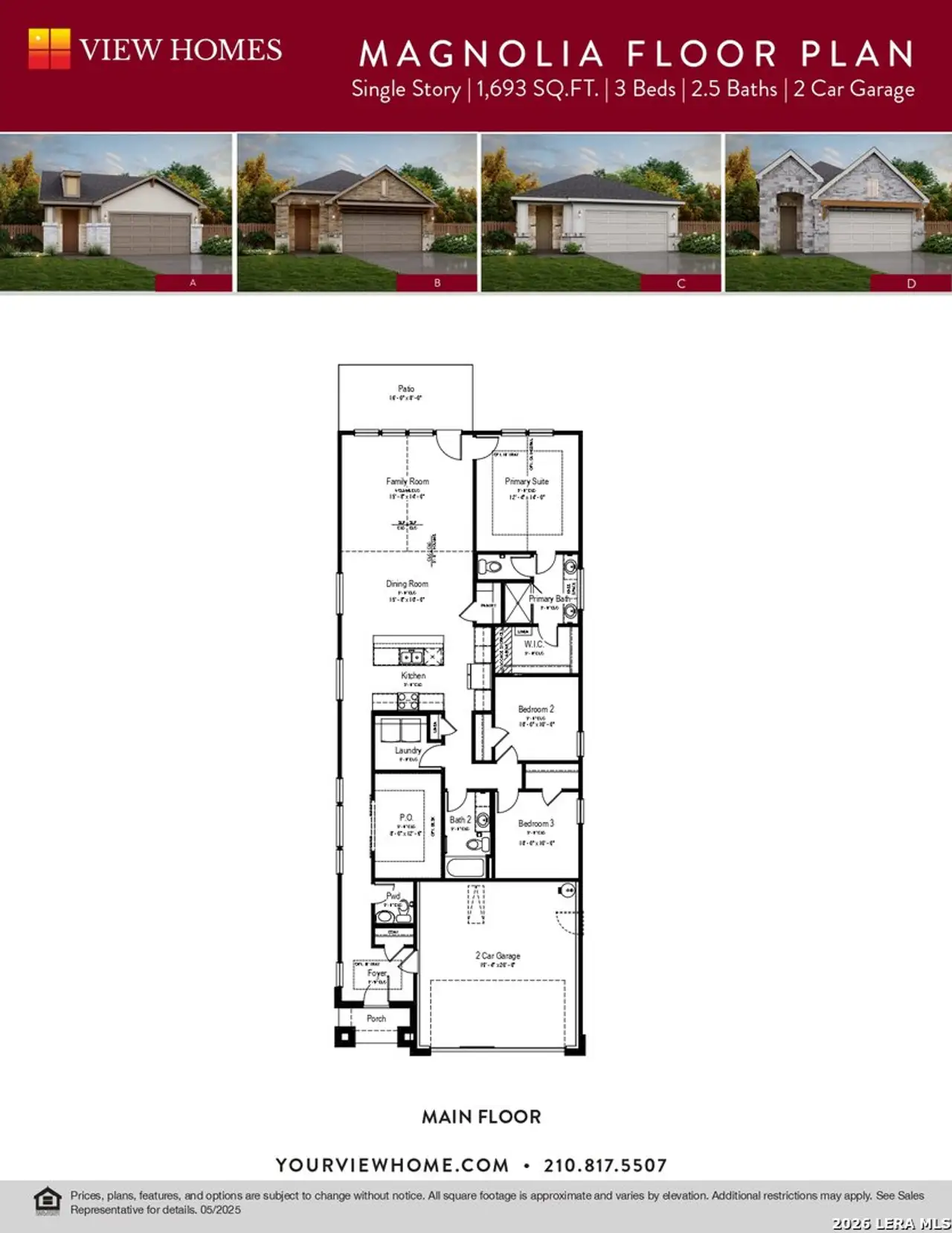 2D floor plan layout of this home in Talley Fields, San Antonio, TX (Image 2).