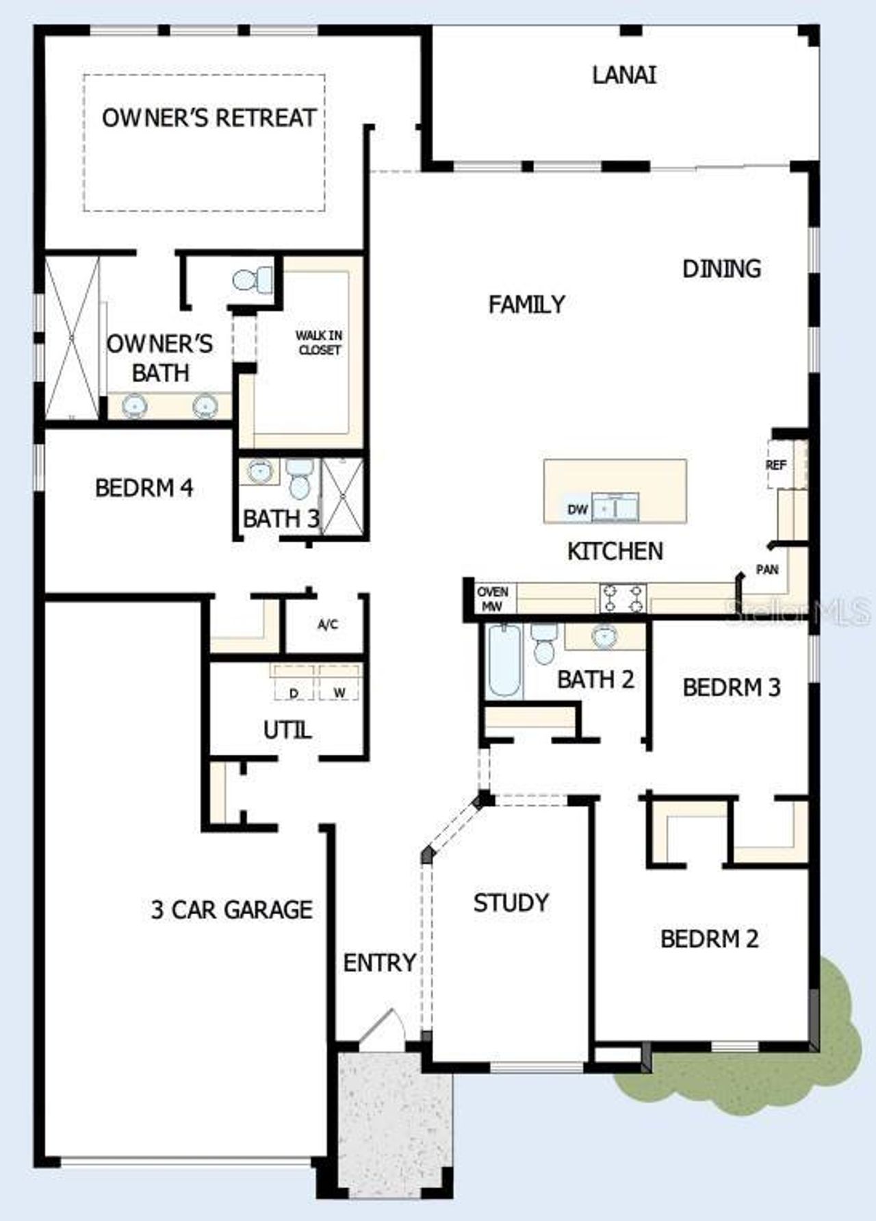 2D floor plan layout of this home in Coasterra, Palmetto, FL (Image 2).
