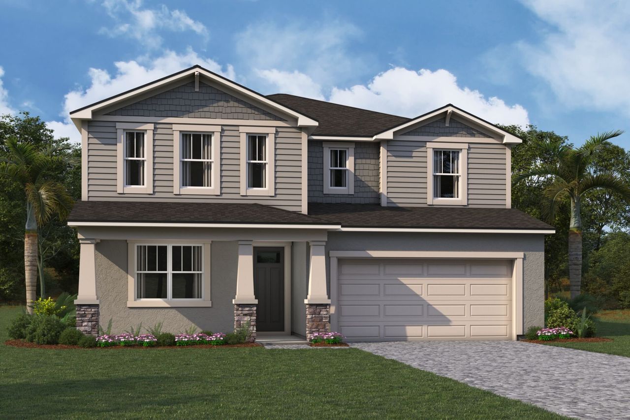 Representative exterior photo of a completed home built from the Myrtle by Mattamy Homes in Pasadena Ridge, Zephyrhills, FL (Image 2).