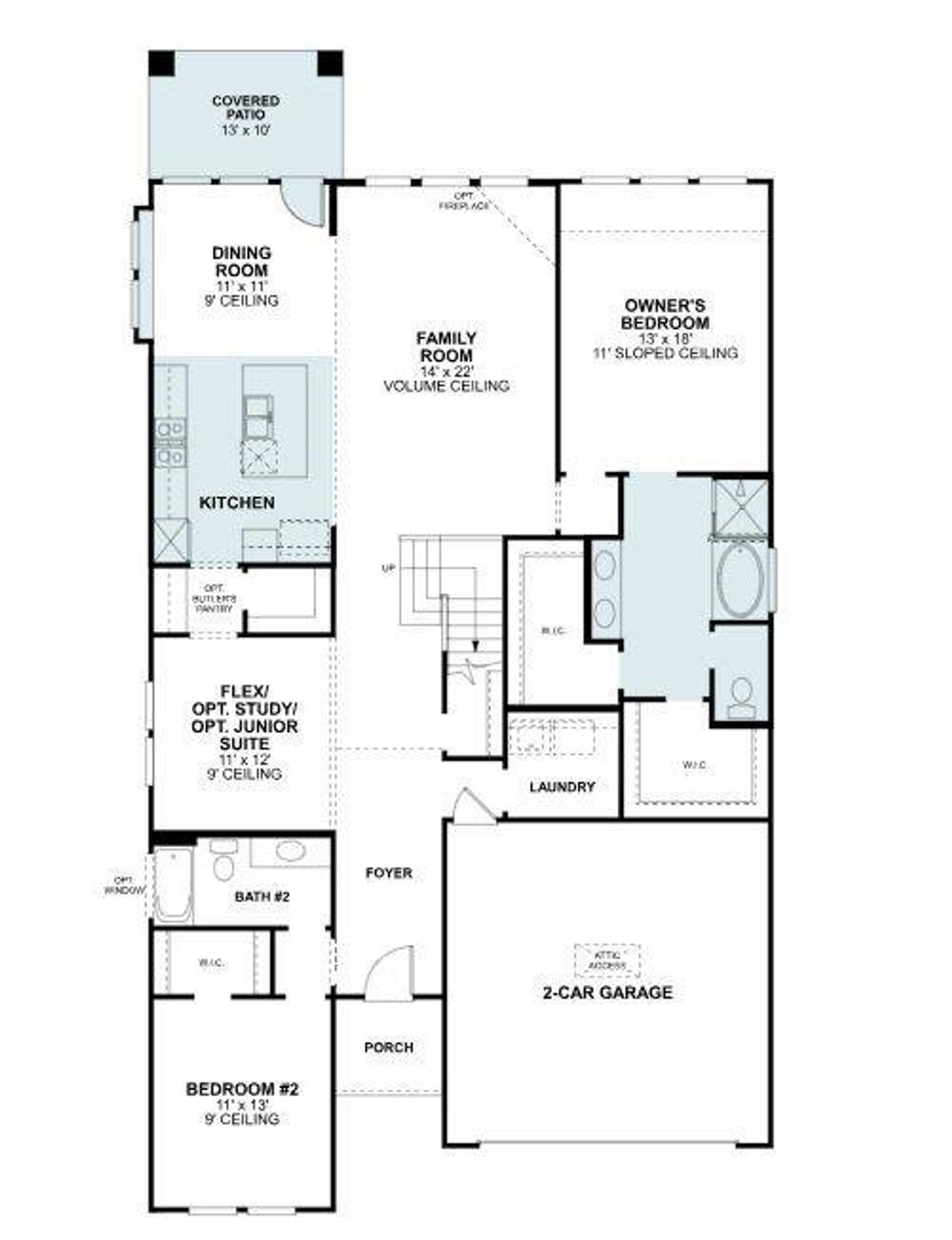 2D floor plan layout of this home in Chaparral Park, Oak Point, TX (Image 2).