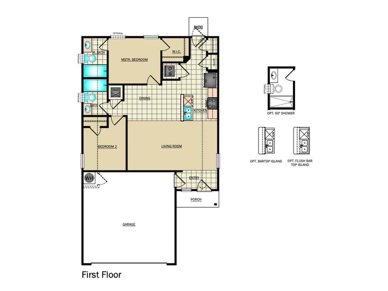 2D floor plan layout for the RC Guthrie by Lennar in Red Hawk Landing, San Antonio, TX (Image 2).