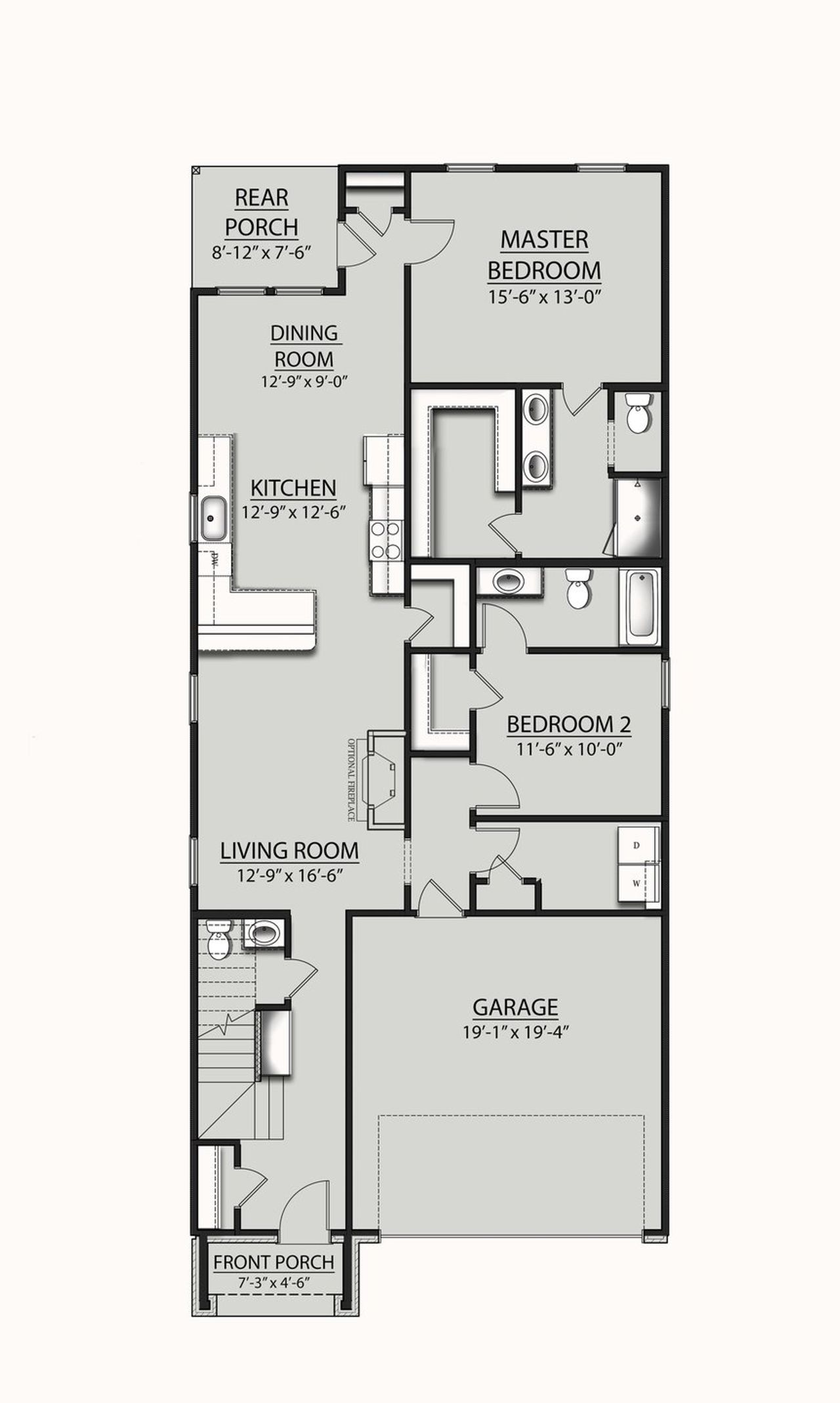 2D floor plan layout for the Bethany II S by DSLD Homes in Aldeana, Bonney, TX (Image 2).