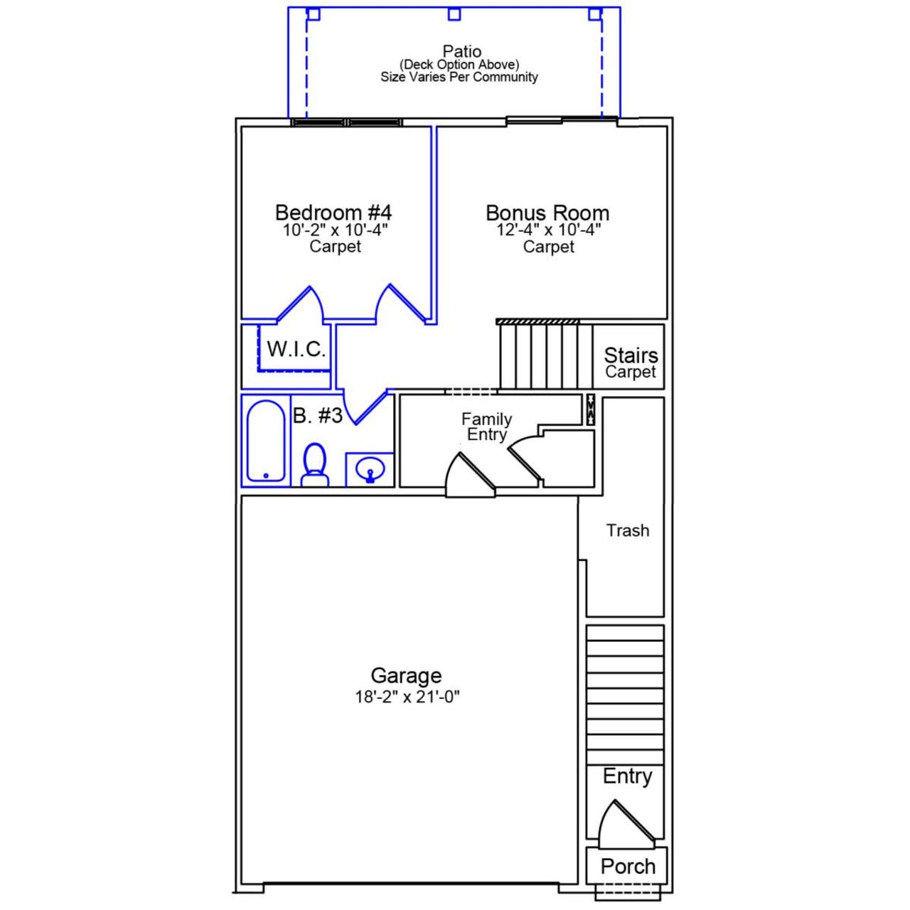 2D floor plan layout of this home in Sweetbrier, Durham, NC (Image 2).