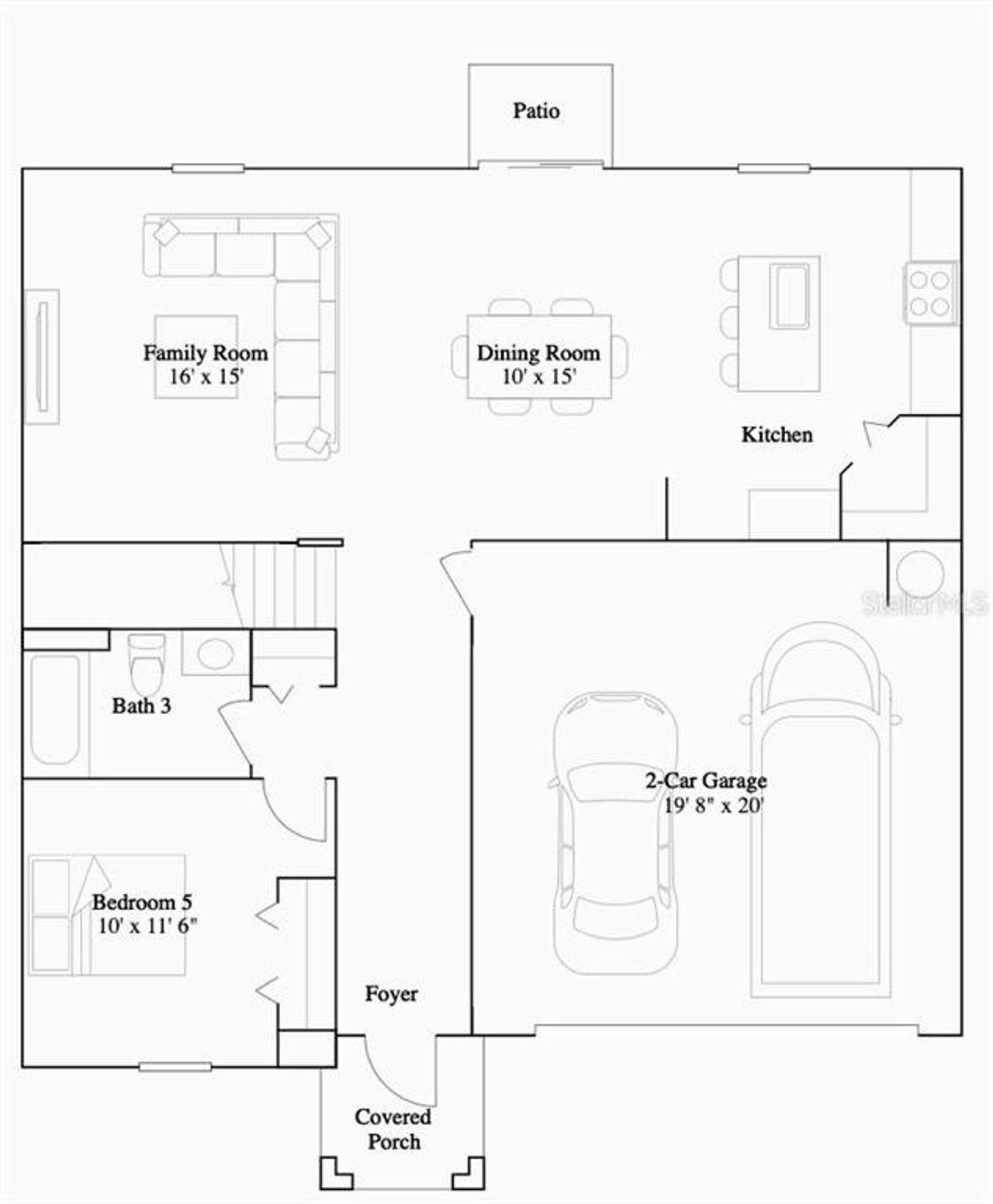 2D floor plan layout of this home in Marion Ranch, Ocala, FL (Image 2). 2D floor plan layout of this home in Marion Ranch, Ocala, FL (Image 2).