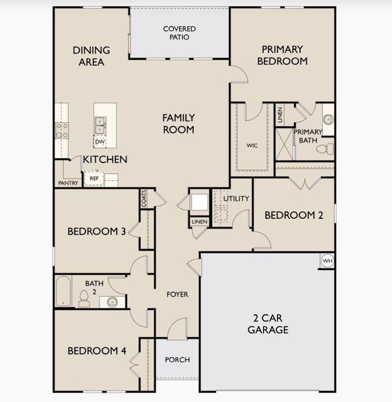 2D floor plan layout of this home in Vista Walk, Dade City, FL (Image 2).