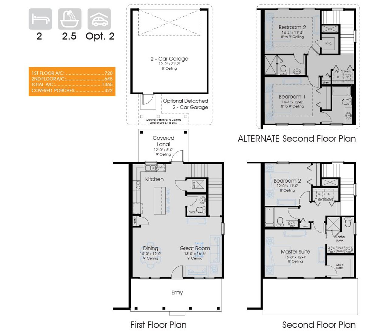 2D floor plan layout for the Jasper 1365 by Dostie Homes in Wildlight, Yulee, FL (Image 2).
