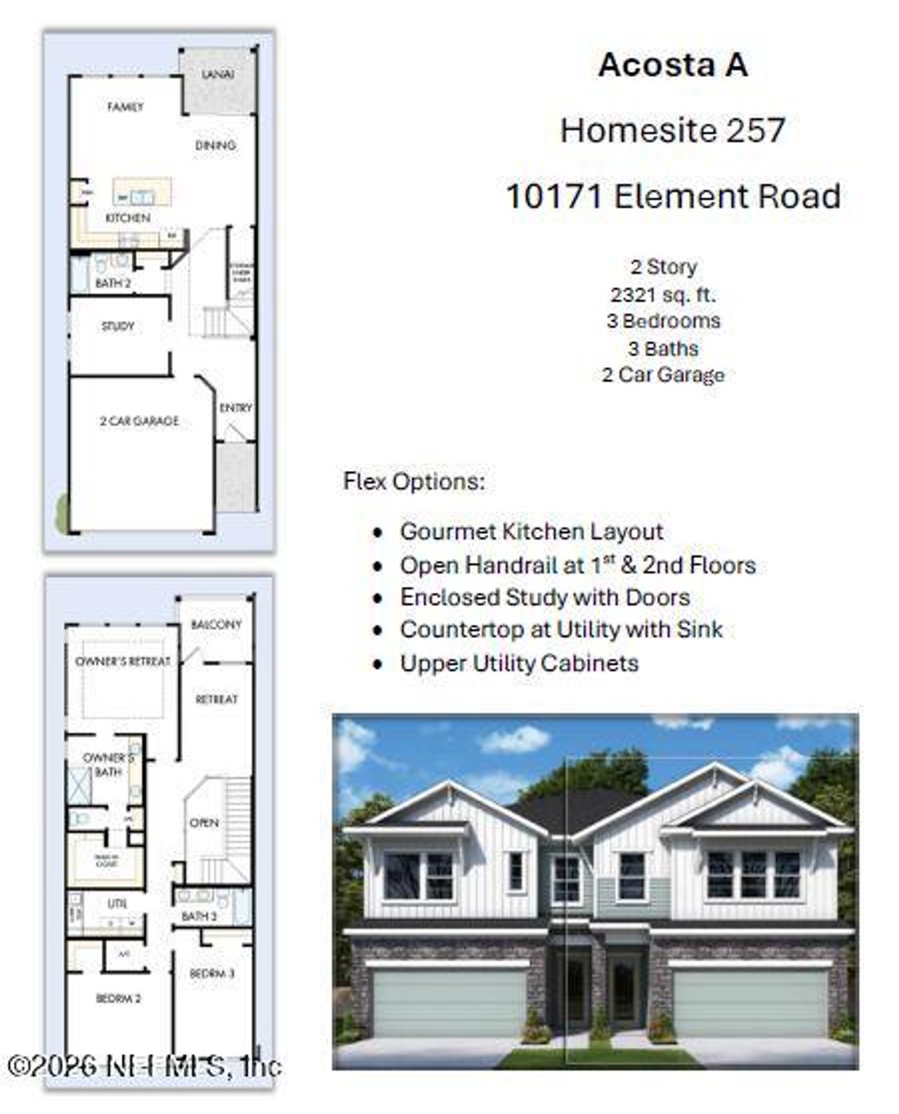 2D floor plan layout of this home in , Jacksonville, FL (Image 2).