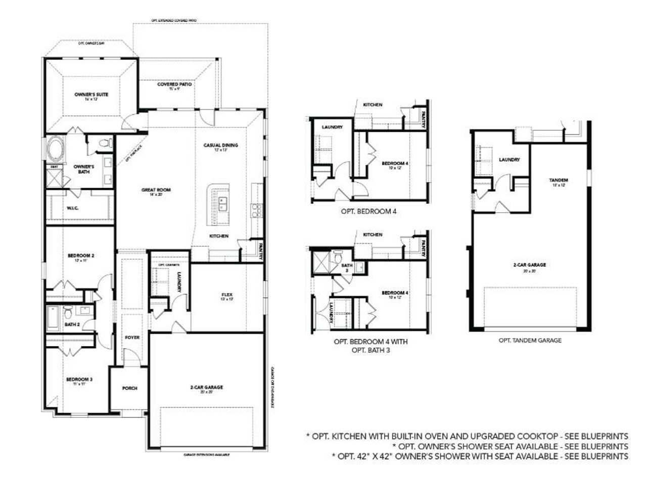 2D floor plan layout of this home in Anthem, Kyle, TX (Image 2).