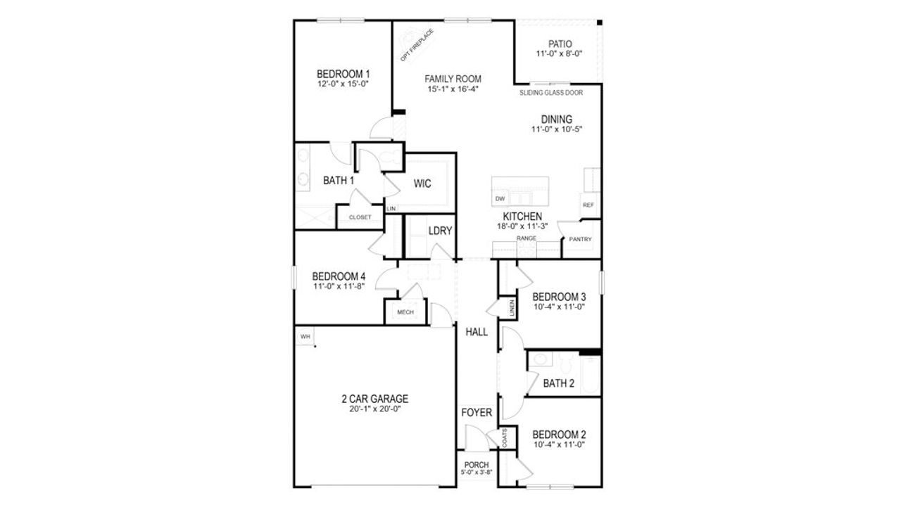 2D floor plan layout of this home in Millstone Village, Morristown, TN (Image 2).