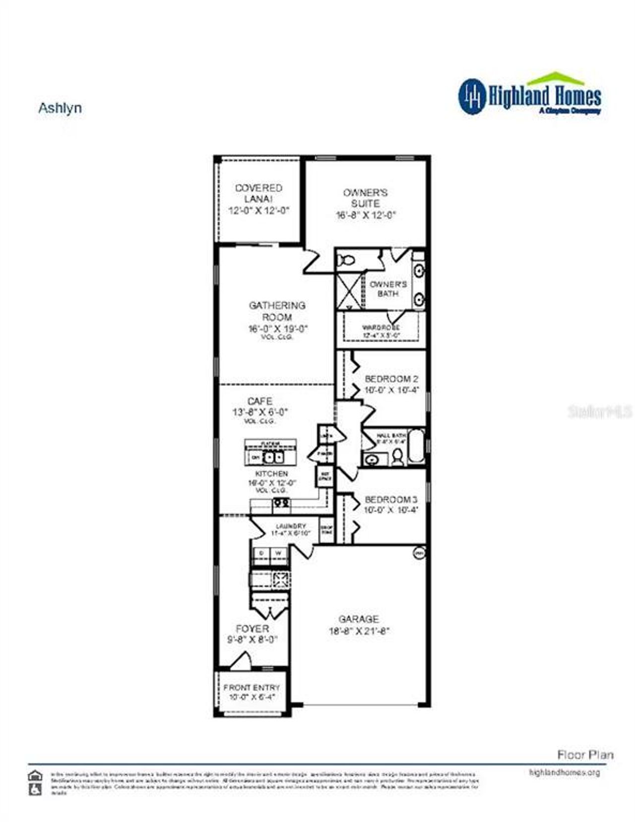 2D floor plan layout of this home in Touchstone, Lakeland, FL (Image 2).