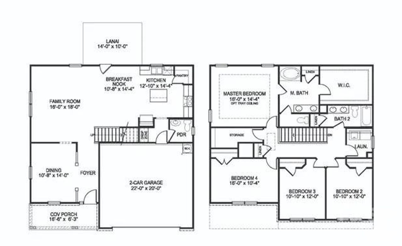 2D floor plan layout of this home in Kerns Ridge, Salisbury, NC (Image 2).