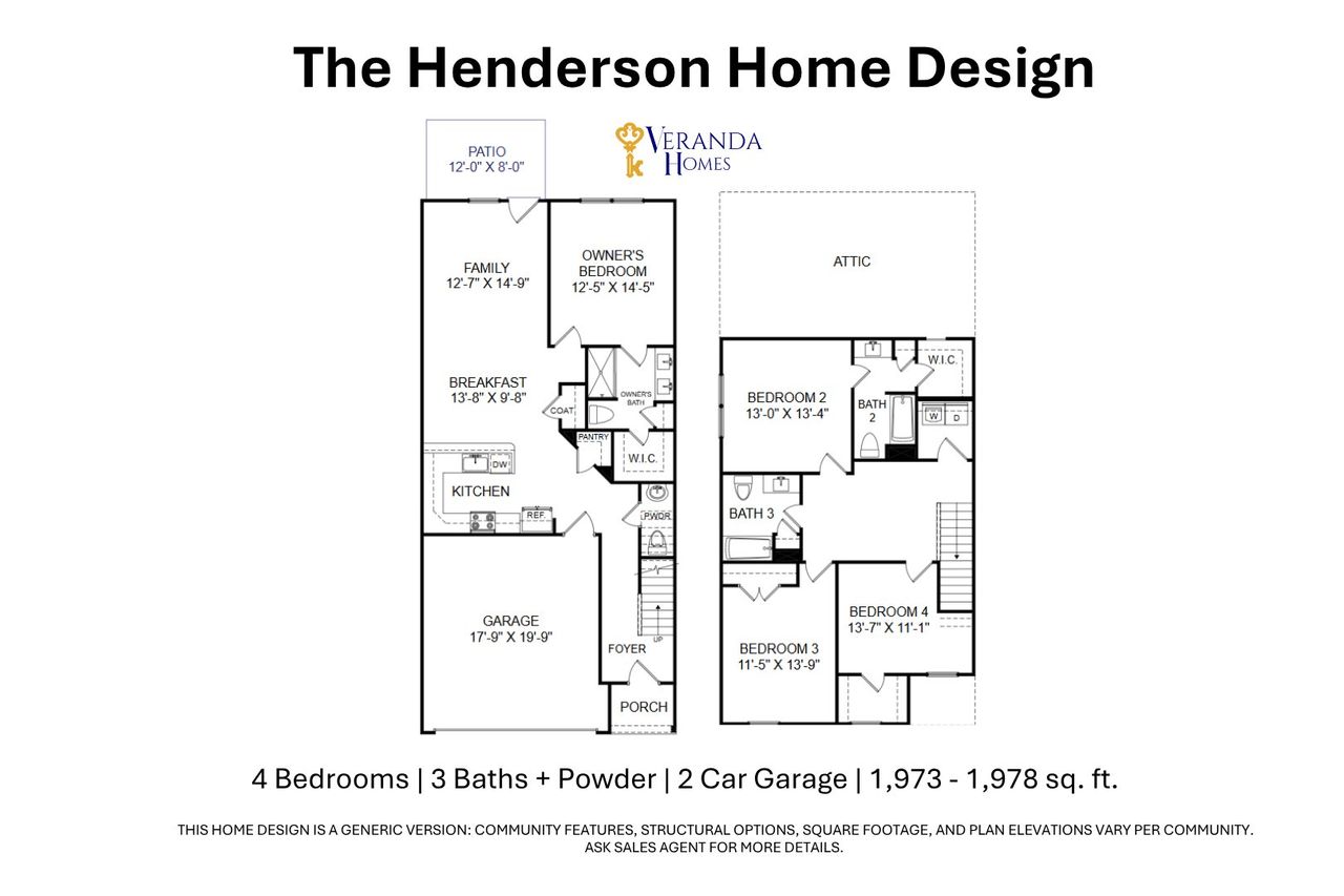 2D floor plan layout for the Henderson by Veranda Homes in Spring Street, Laurens, SC (Image 2). 2D floor plan layout for the Henderson by Veranda Homes in Spring Street, Laurens, SC (Image 2).