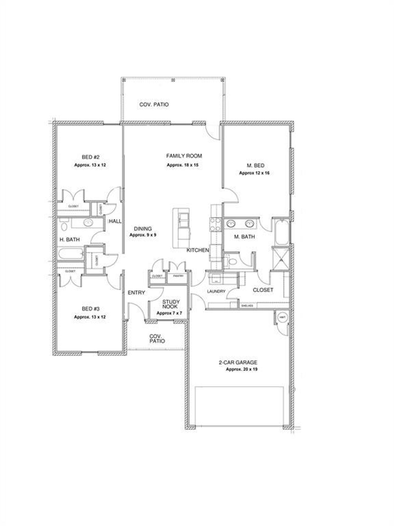 2D floor plan layout of this home in , Abilene, TX (Image 2).