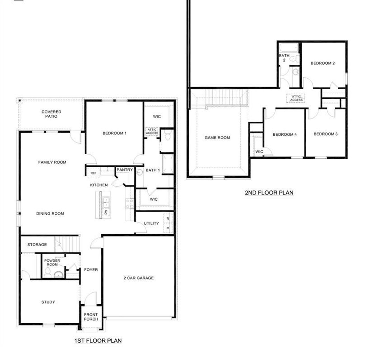2D floor plan layout of this home in Frontier Pointe, Princeton, TX (Image 2).