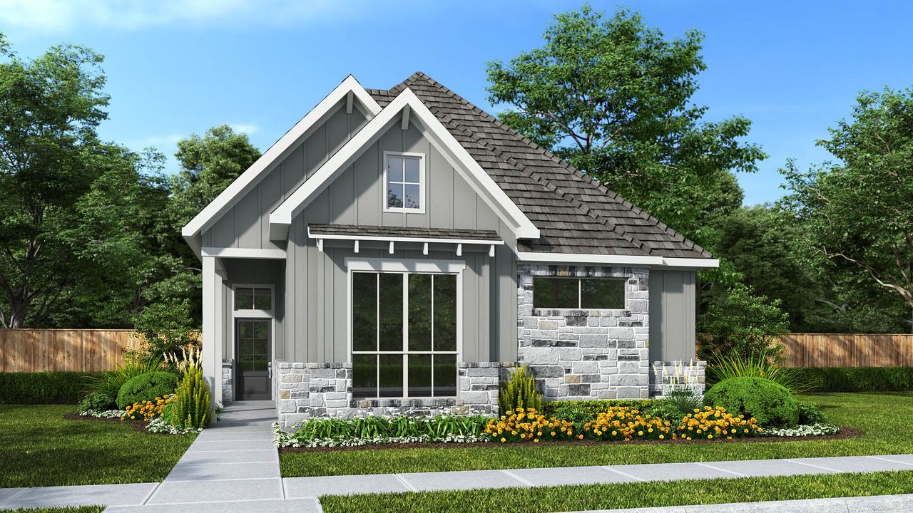 Representative exterior photo of a completed home built from the 1854W by Perry Homes in Bridgeland, Cypress, TX (Image 2).