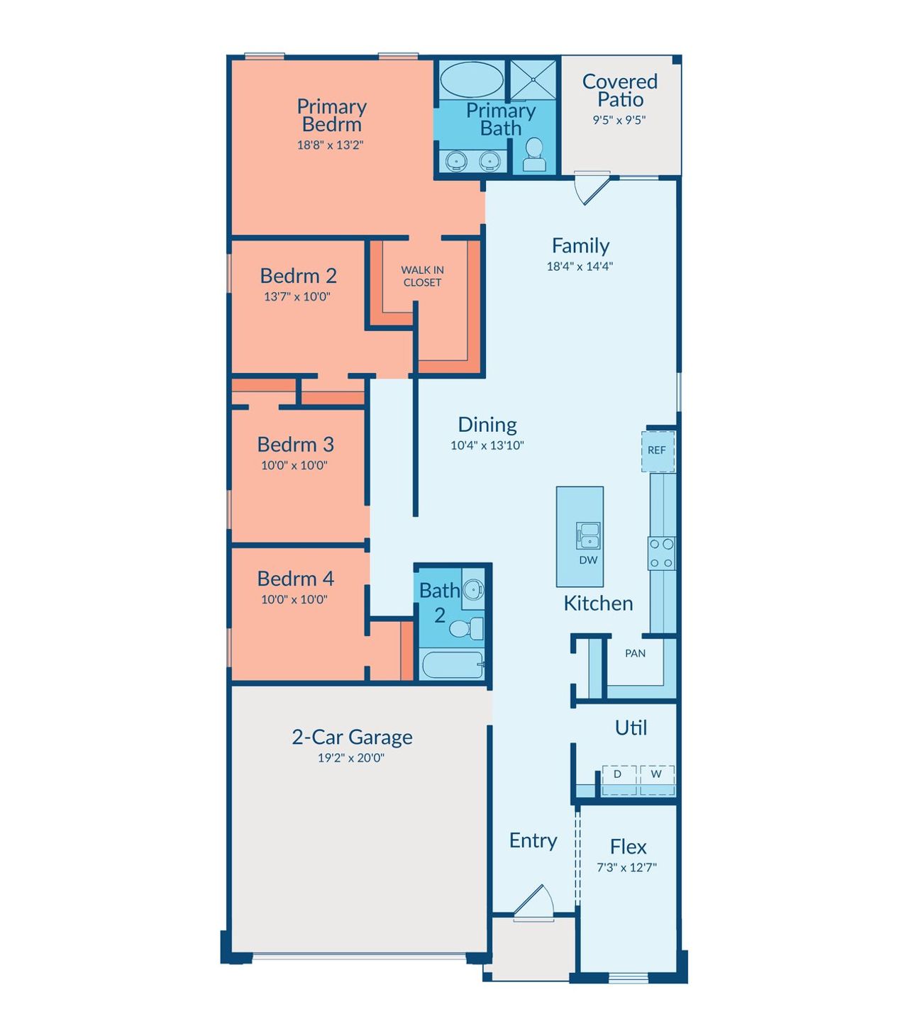 2D floor plan layout of this home in Sofi Lakes, Katy, TX (Image 2).