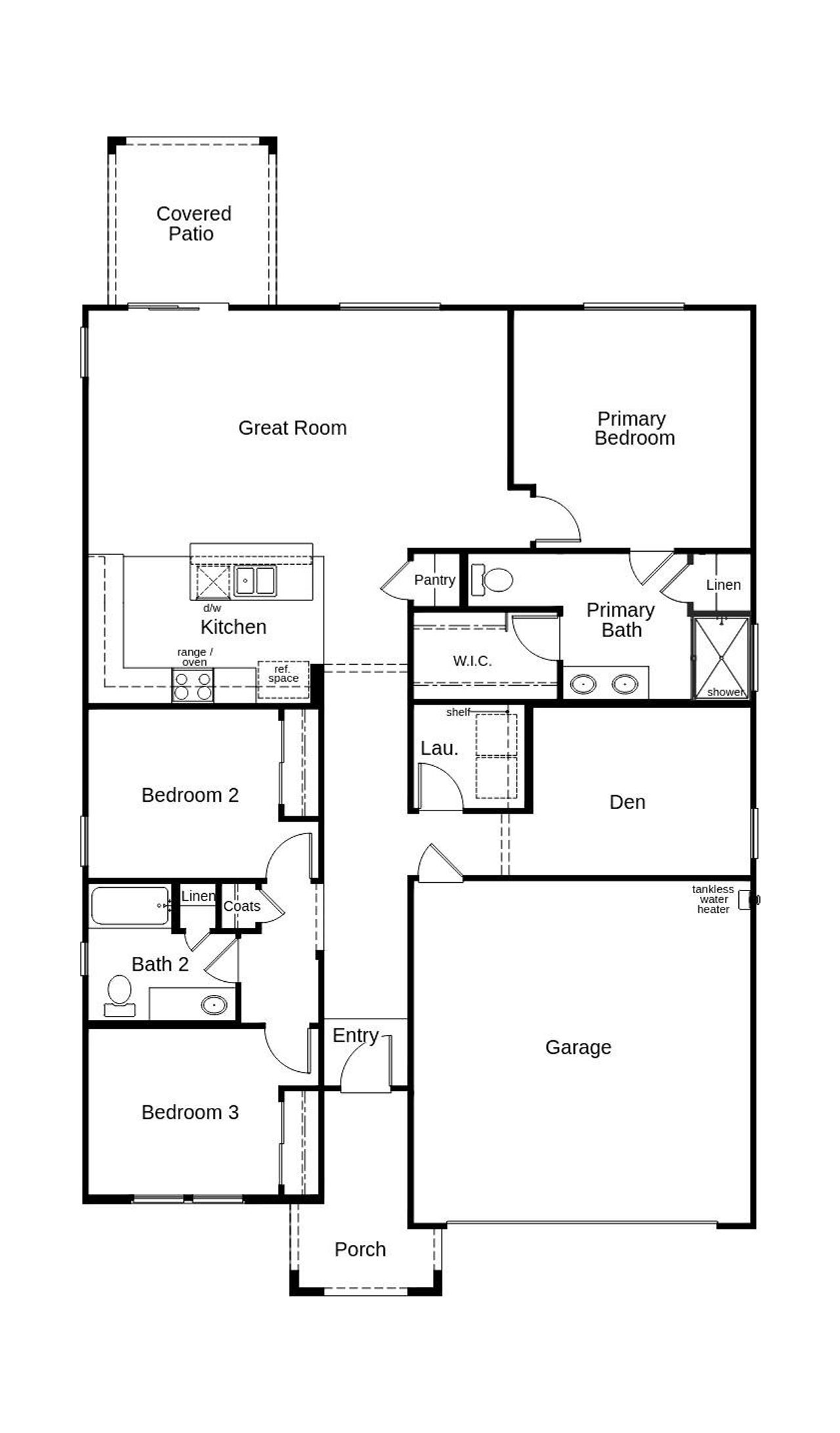 2D floor plan layout of this home in Mandarina Horizon, Marana, AZ (Image 2).