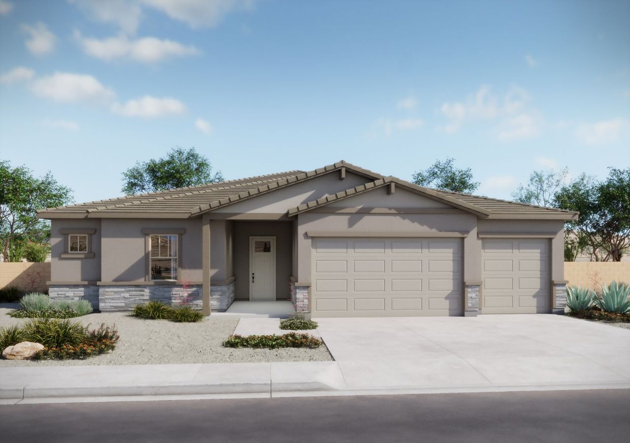 Representative exterior photo of a completed home built from the Hunter by Mattamy Homes in Stone House, Tucson, AZ (Image 2).