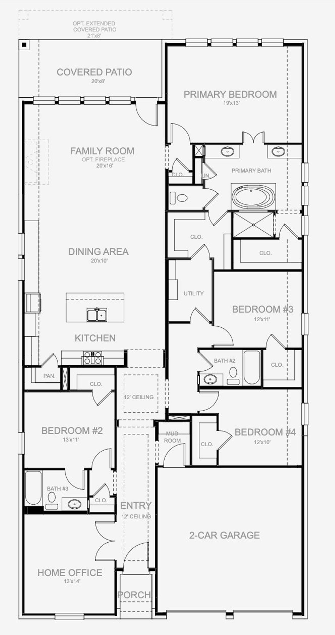 2D floor plan layout for the 2569V by Perry Homes in Vida 50', San Antonio, TX (Image 2). 2D floor plan layout for the 2569V by Perry Homes in Vida 50', San Antonio, TX (Image 2).