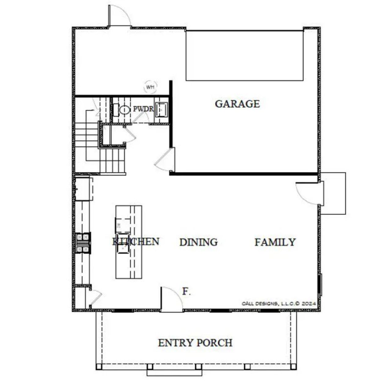 2D floor plan layout for the The Ardell by Kinglett Homes in Harmony, Auburn, GA (Image 2).