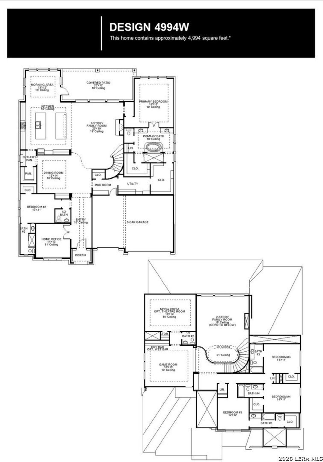 2D floor plan layout of this home in The Dominion, San Antonio, TX (Image 2).