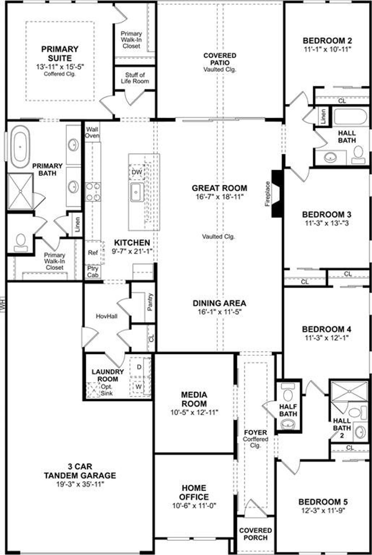 2D floor plan layout of this home in Sterling Greene, Arlington, TX (Image 2).