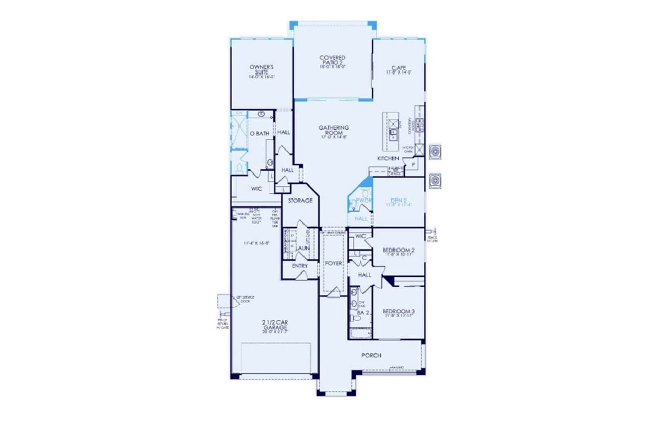 2D floor plan layout of this home in Foothills at Northpointe, Peoria, AZ (Image 2).