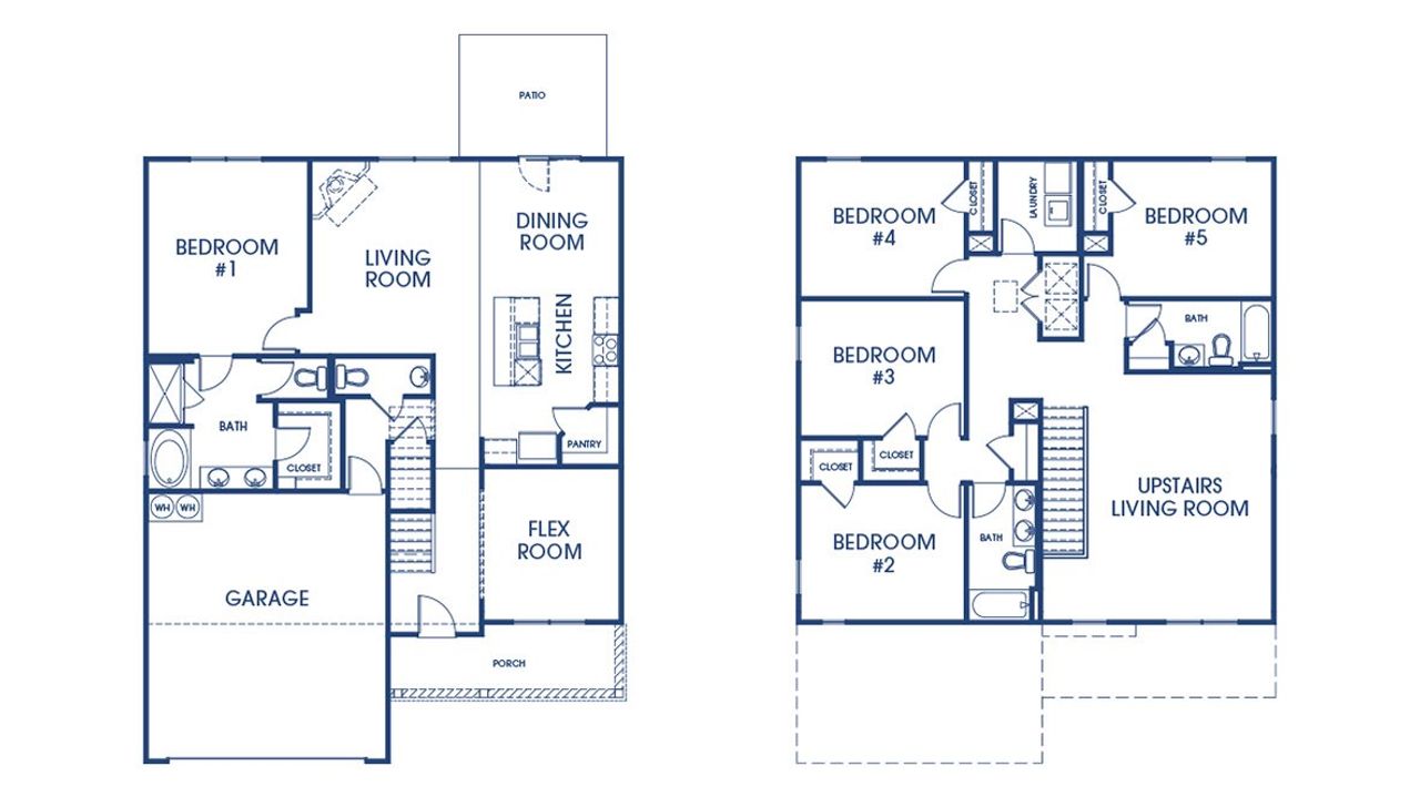 2D floor plan layout of this home in Estates at Deer Hollow, Grovetown, GA (Image 2).