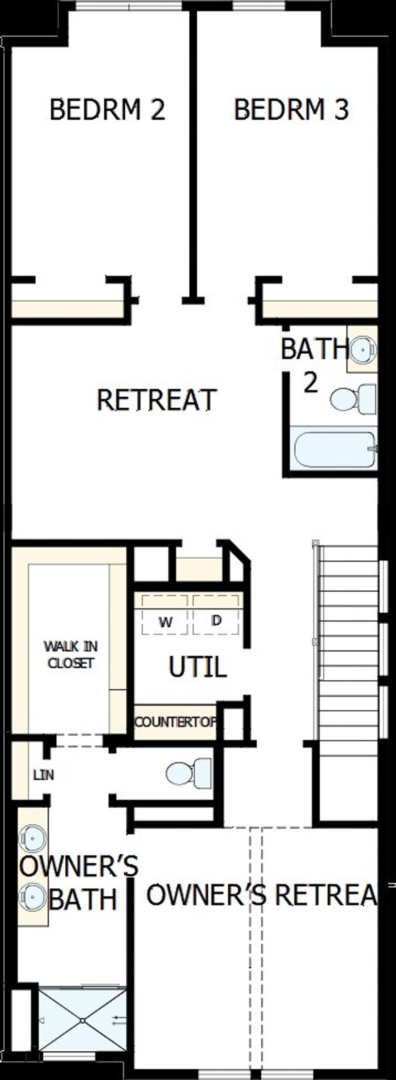 2D floor plan layout of this home in Hillside at Las Colinas, Irving, TX (Image 2).