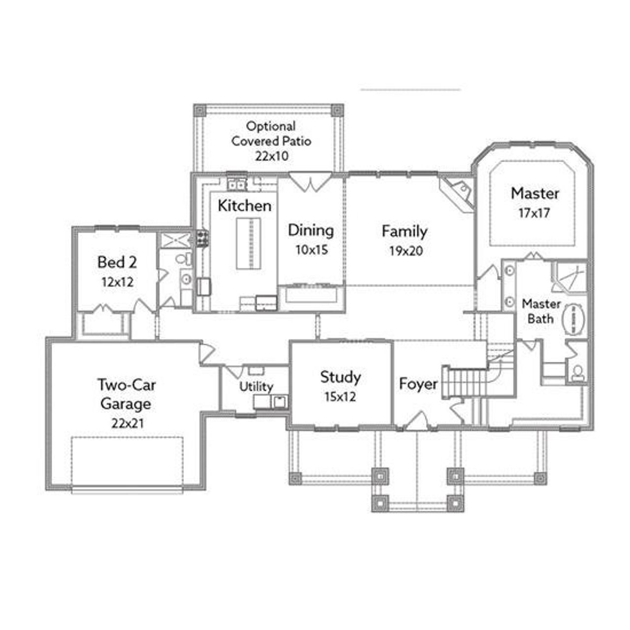 2D floor plan layout for the Brazos II by Harrisburg Homes in Mostyn Manor Reserve, Magnolia, TX (Image 2). 2D floor plan layout for the Brazos II by Harrisburg Homes in Mostyn Manor Reserve, Magnolia, TX (Image 2).