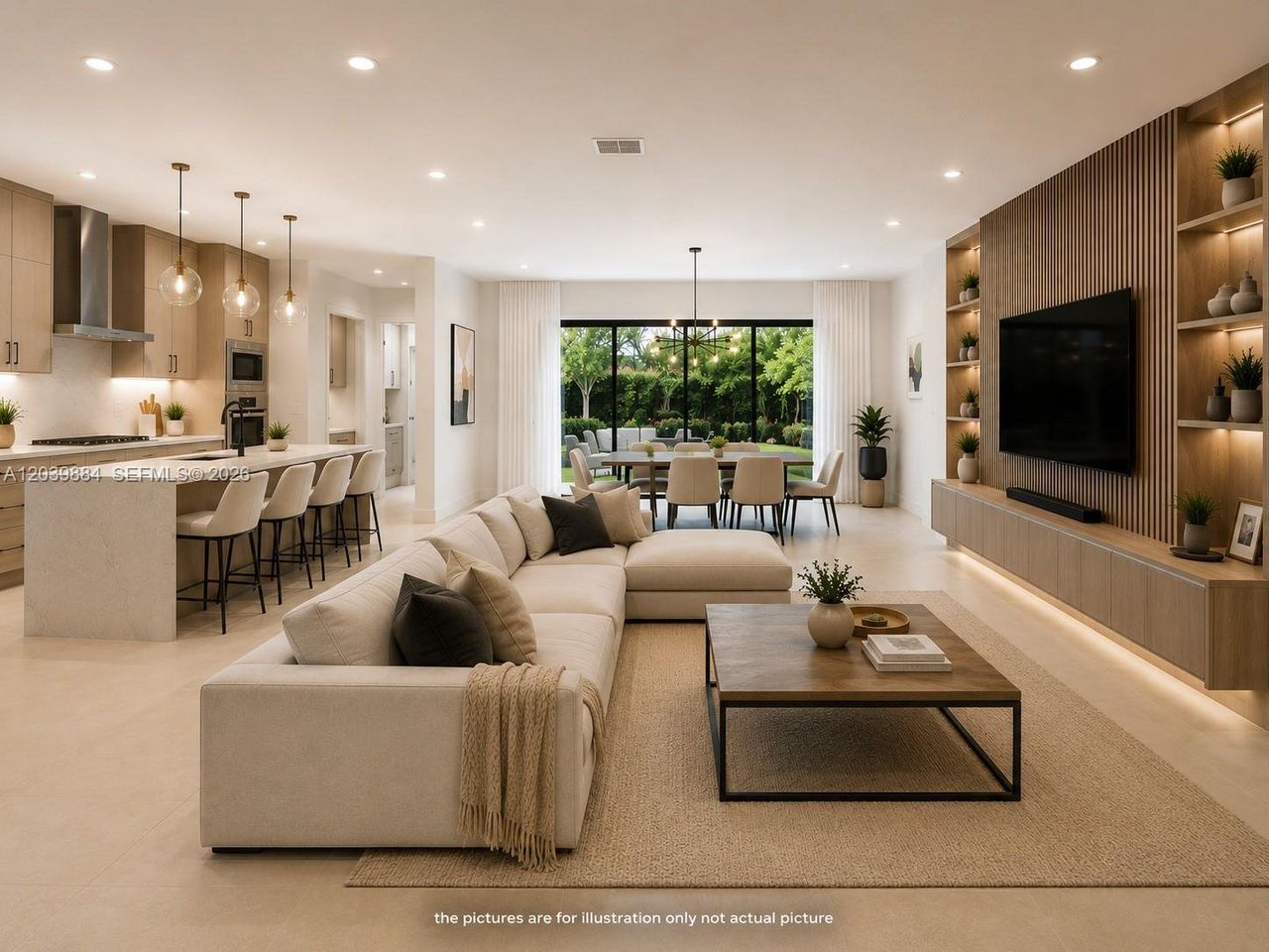 Furnished interior view inside a new home in , Fort Lauderdale (Image 2).