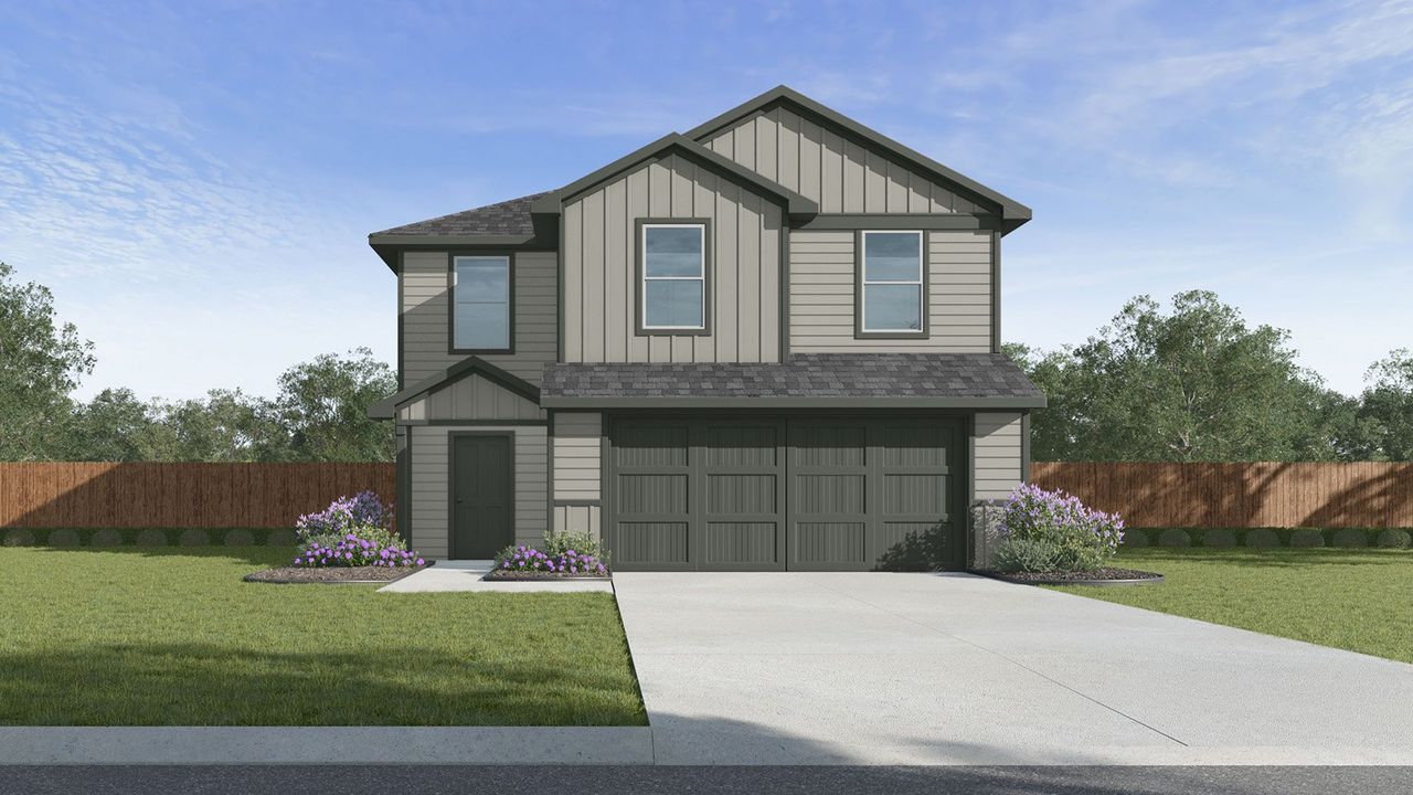Representative exterior photo of a completed home built from the DAVIS by D.R. Horton in Maplewood Meadows, Talty, TX (Image 2).