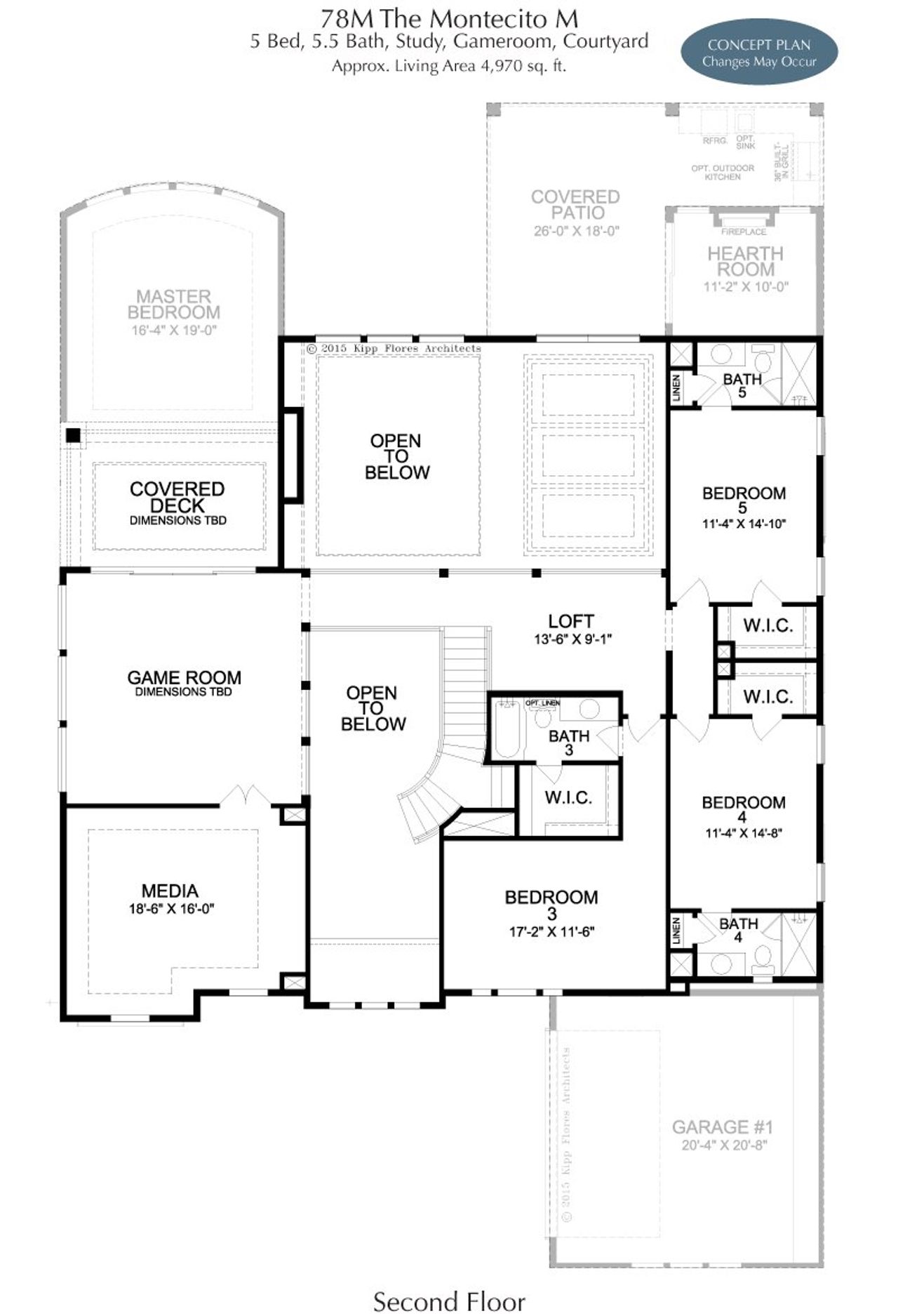 2D floor plan layout for the Montecito by Landon Homes in Fields Reserve - 70's, Frisco, TX (Image 2). 2D floor plan layout for the Montecito by Landon Homes in Fields Reserve - 70's, Frisco, TX (Image 2).