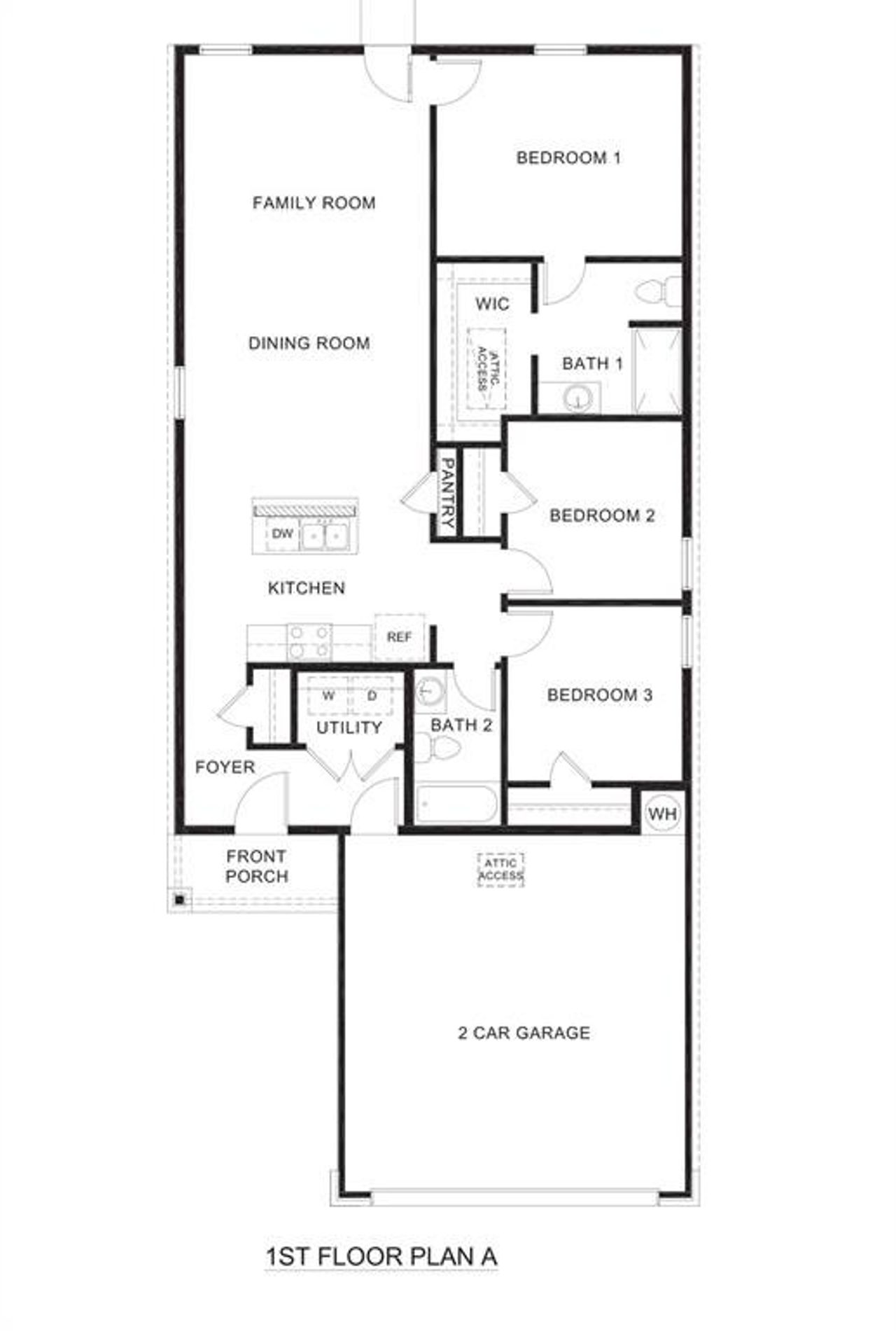 2D floor plan layout of this home in The Hills of Sherman, Sherman, TX (Image 2).