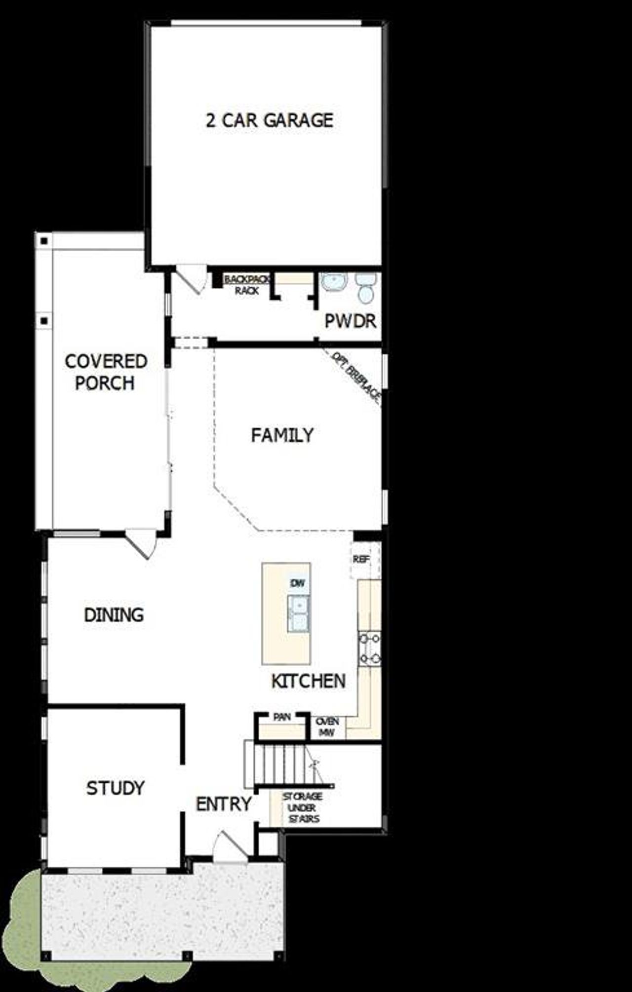 2D floor plan layout of this home in Goodland – Garden Series, Grand Prairie, TX (Image 2). 2D floor plan layout of this home in Goodland – Garden Series, Grand Prairie, TX (Image 2).