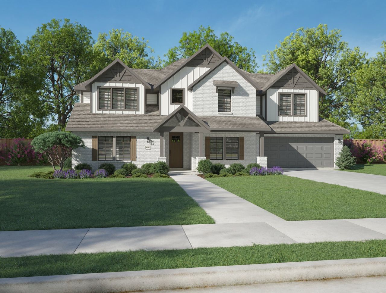 Front exterior of a new home in Rainwater Crossing, Celina, TX, highlighting curb appeal (Image 2).
