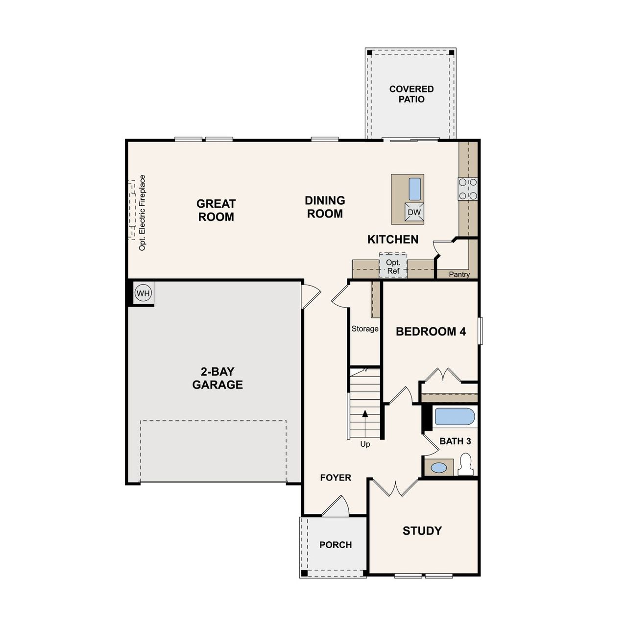2D floor plan layout of this home in Kingfield, Smyrna, TN (Image 2).