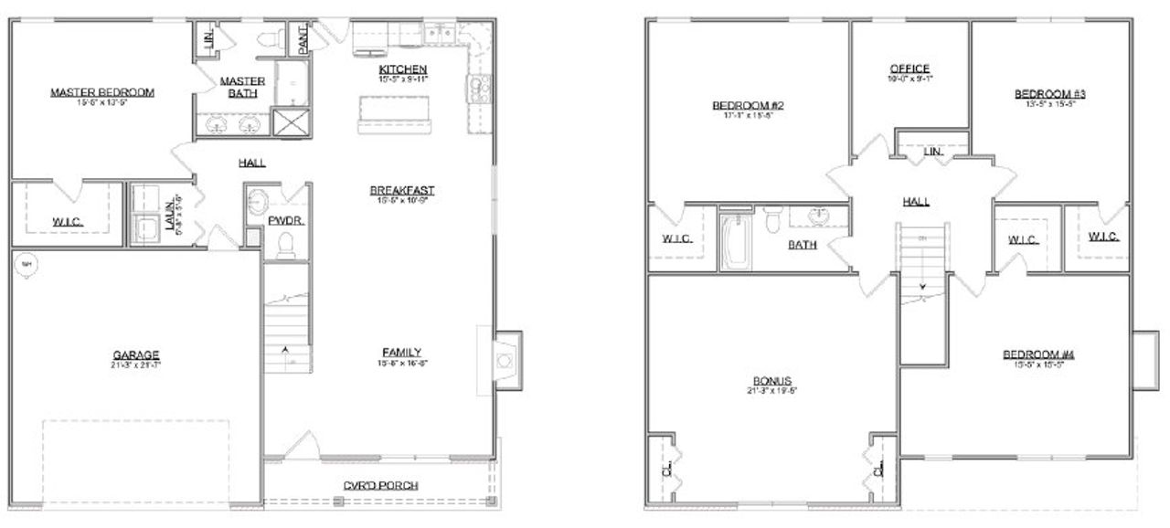 2D floor plan layout for the The Bartlett by Smithbilt Homes in Belltown, Powell, TN (Image 2).
