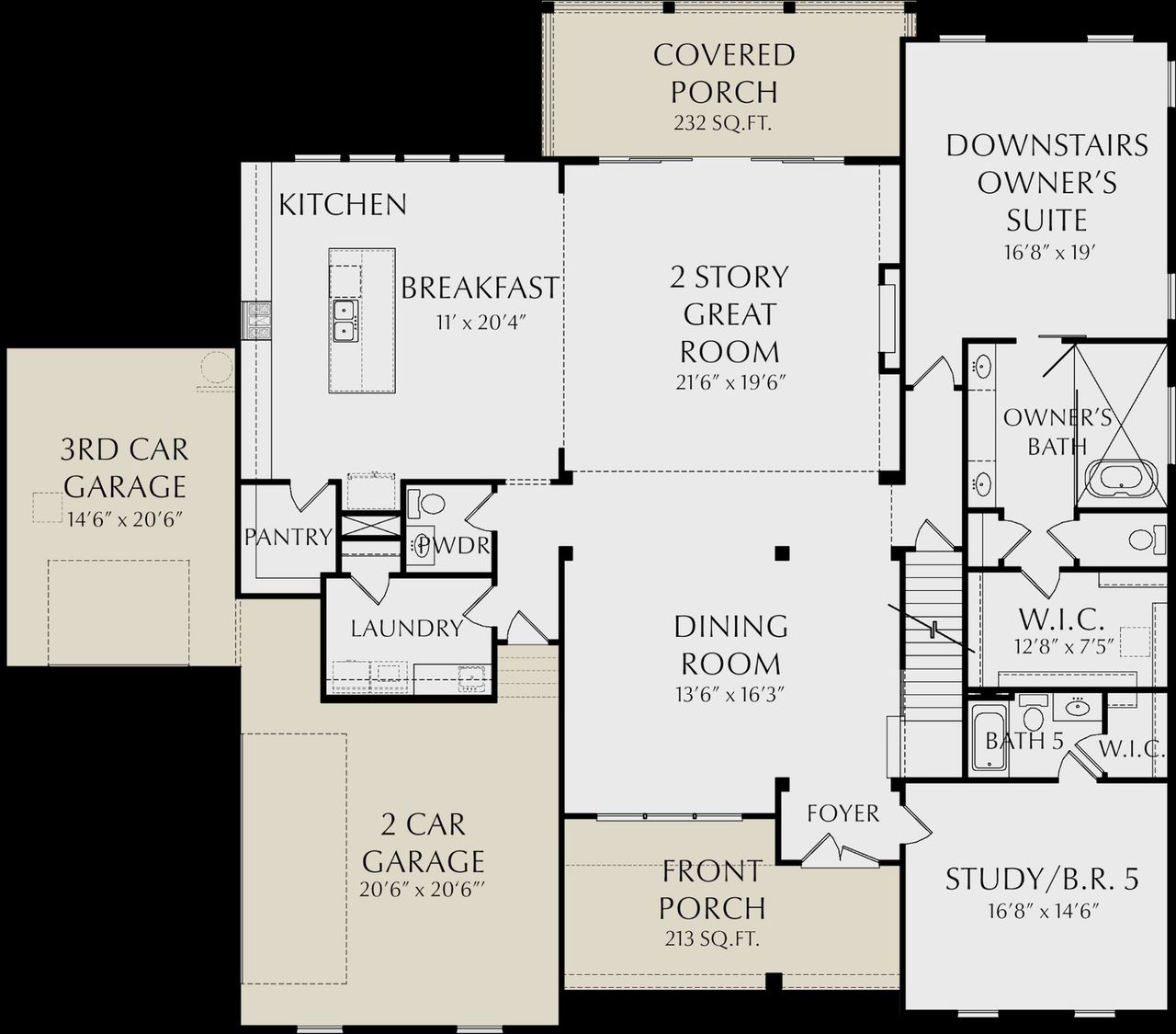 2D floor plan layout for the Caleb by KM Homes in Glory Meadows, Gainesville, GA (Image 2). 2D floor plan layout for the Caleb by KM Homes in Glory Meadows, Gainesville, GA (Image 2).