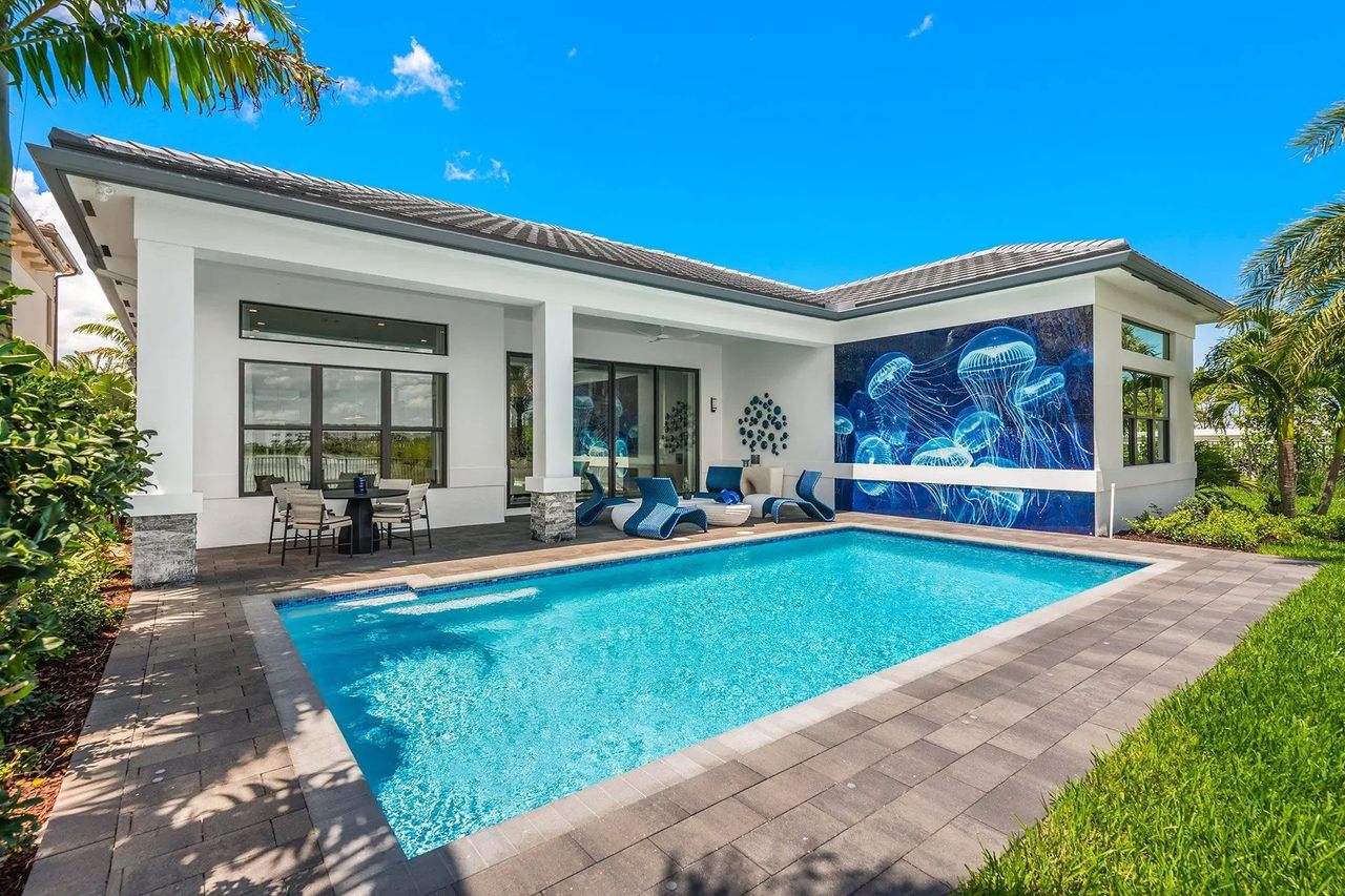 Exterior details and patio area of a home in Apex at Avenir, Palm Beach Gardens (Image 2). Exterior details and patio area of a home in Apex at Avenir, Palm Beach Gardens (Image 2).