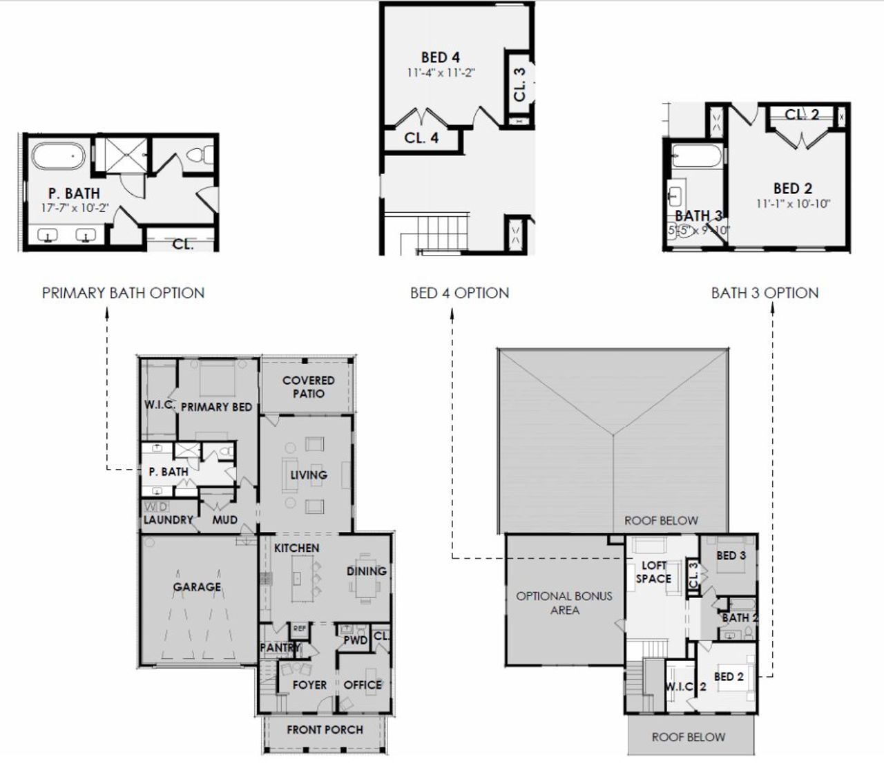 2D floor plan layout for the Greeter I by Harpeth Valley Homes in Marlon's Creek, Spring Hill, TN (Image 2).