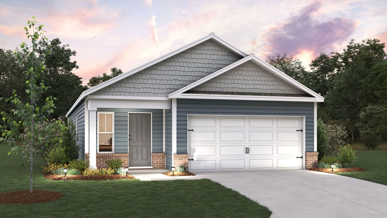 Representative exterior photo of a completed home built from the Burke by D.R. Horton in Chandler Pointe, Rural Hall, NC (Image 2). Representative exterior photo of a completed home built from the Burke by D.R. Horton in Chandler Pointe, Rural Hall, NC (Image 2).