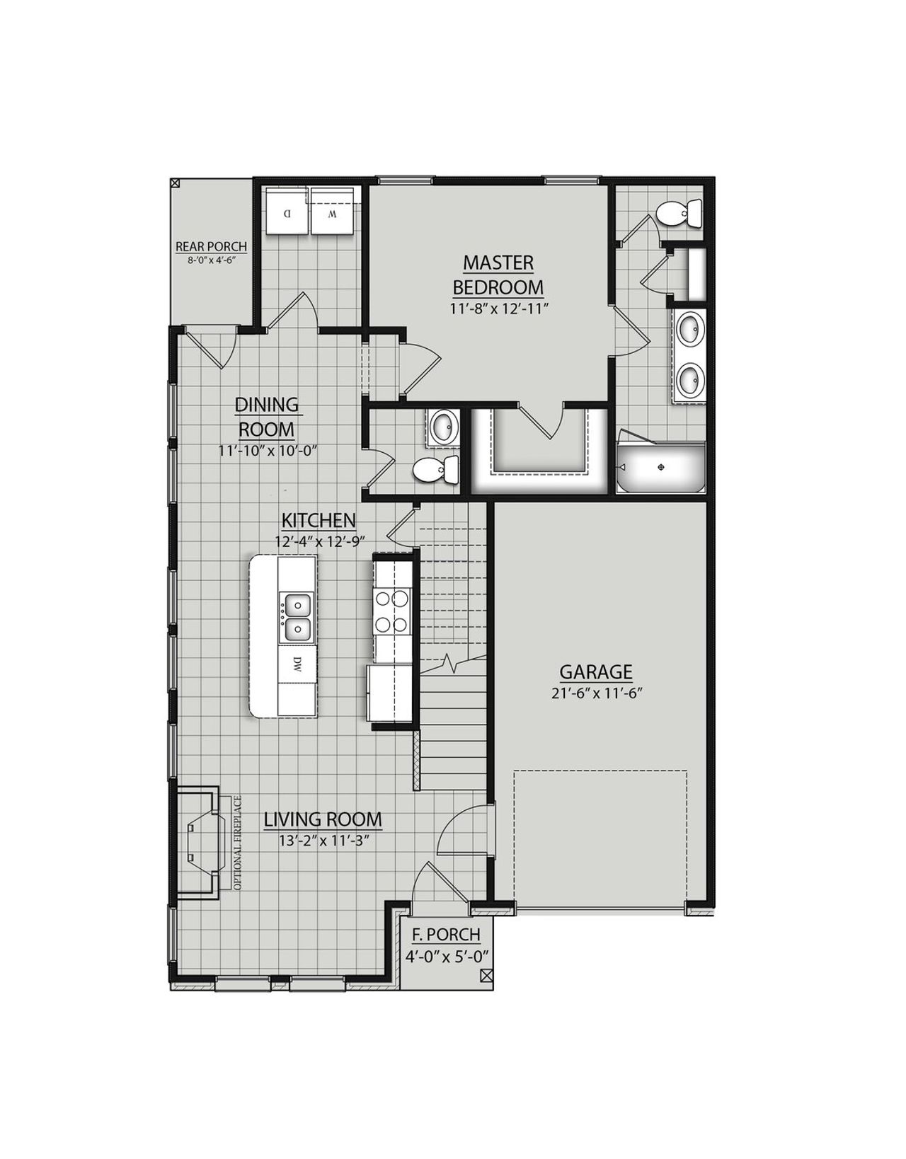 2D floor plan layout of this home in Hickory Cove, Burns, TN (Image 2).