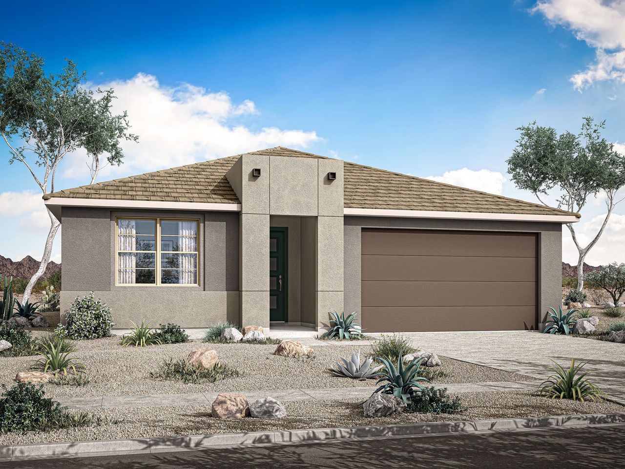 Representative exterior photo of a completed home built from the Celeste by Mattamy Homes in White Tank Vistas, Waddell, AZ (Image 2). Representative exterior photo of a completed home built from the Celeste by Mattamy Homes in White Tank Vistas, Waddell, AZ (Image 2).