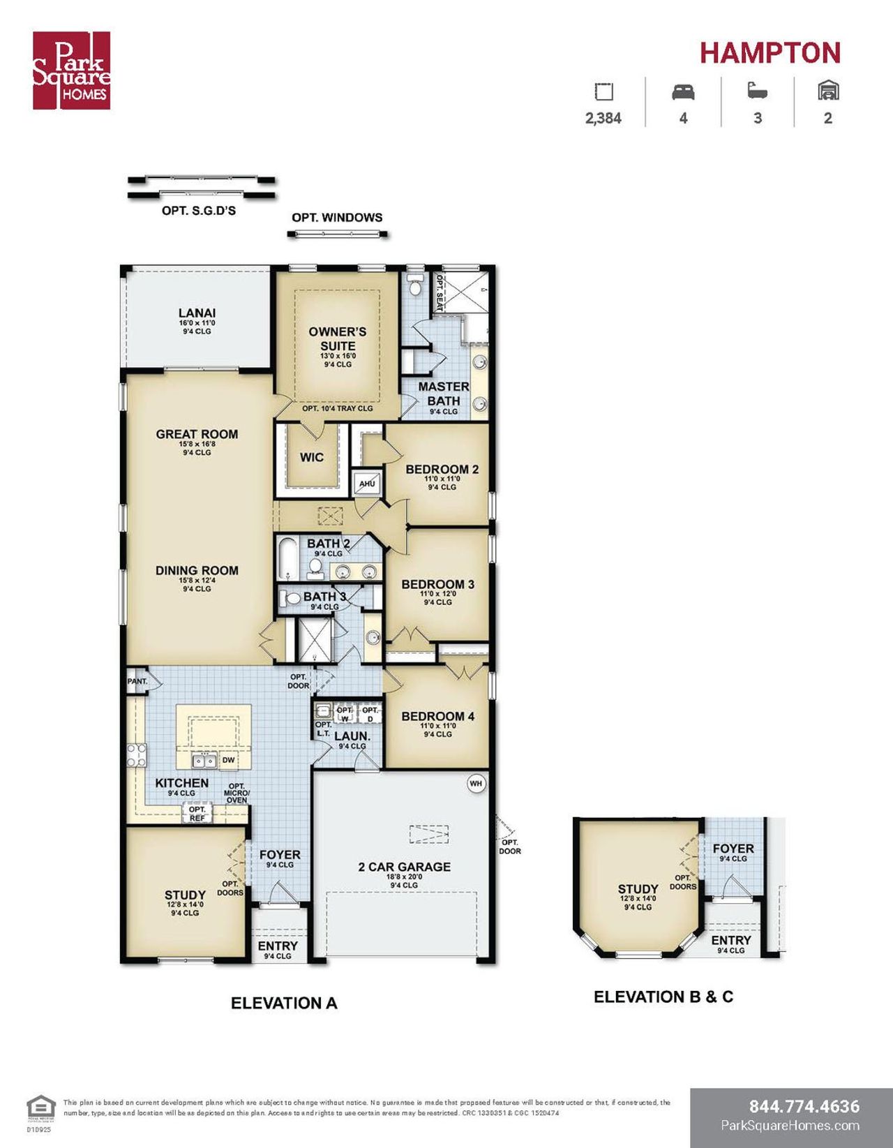 2D floor plan layout of this home in Summerbrooke, Mount Dora, FL (Image 2).