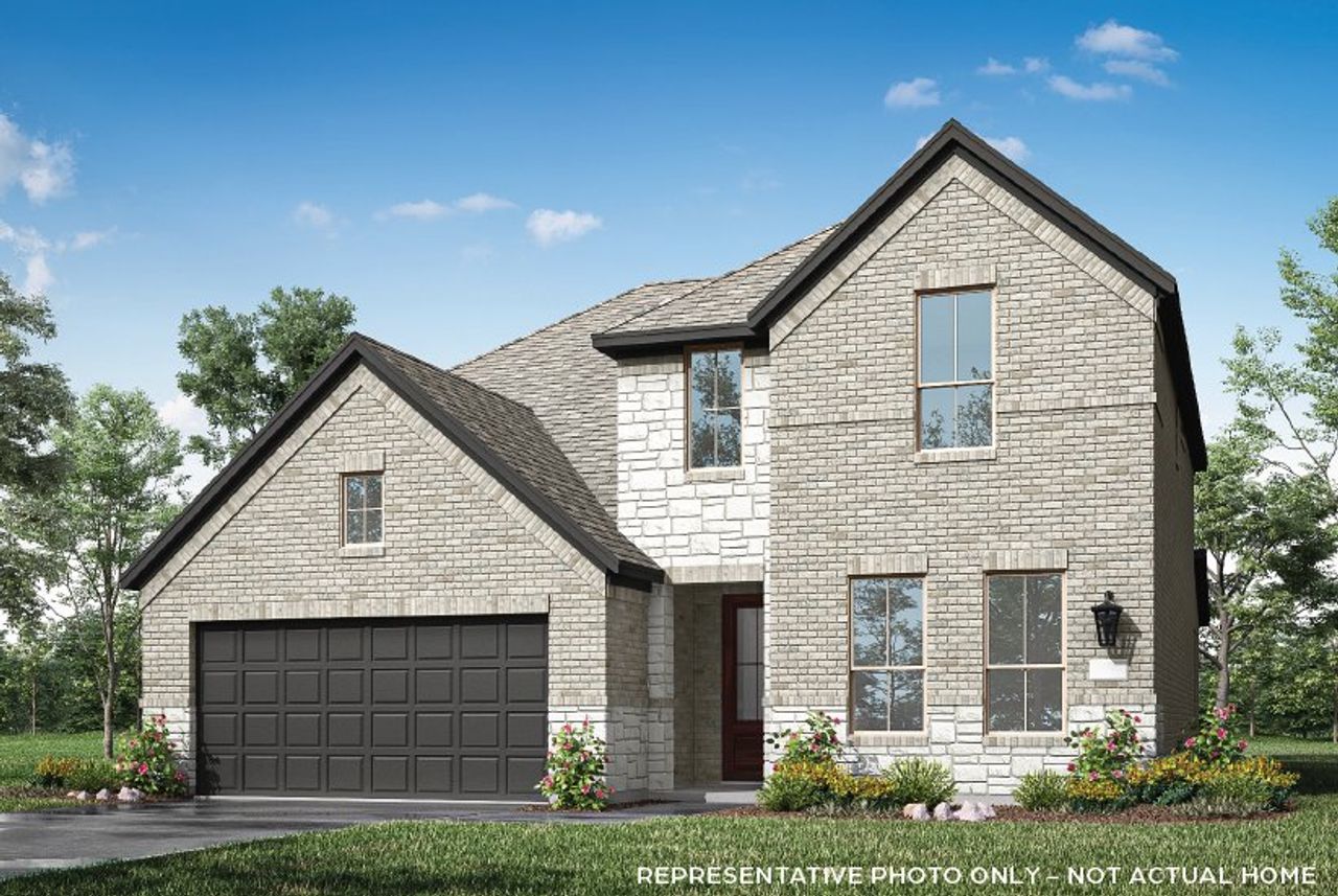 Exterior rendering of this home design in Creekview Meadows, Celina, TX (Image 2).