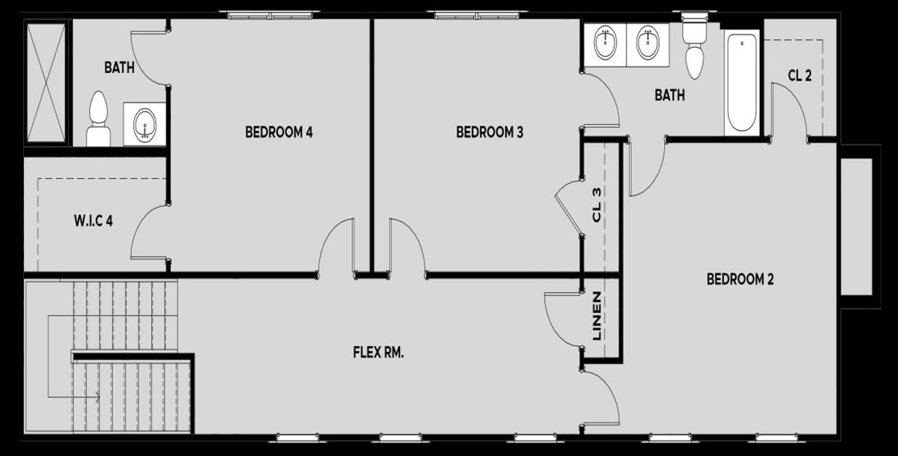 2D floor plan layout for the Cottage 4 - Homesites by Dream Finders Homes in Trove, Watkinsville, GA (Image 2).